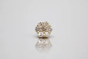 14K Yellow Gold Cluster Style Diamond Single Earring (1.7 Grams)