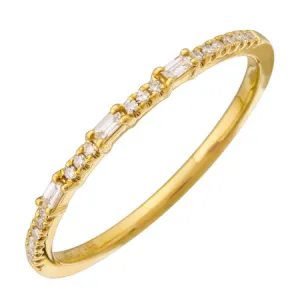 14K Yellow Gold Diamond Stackable Band