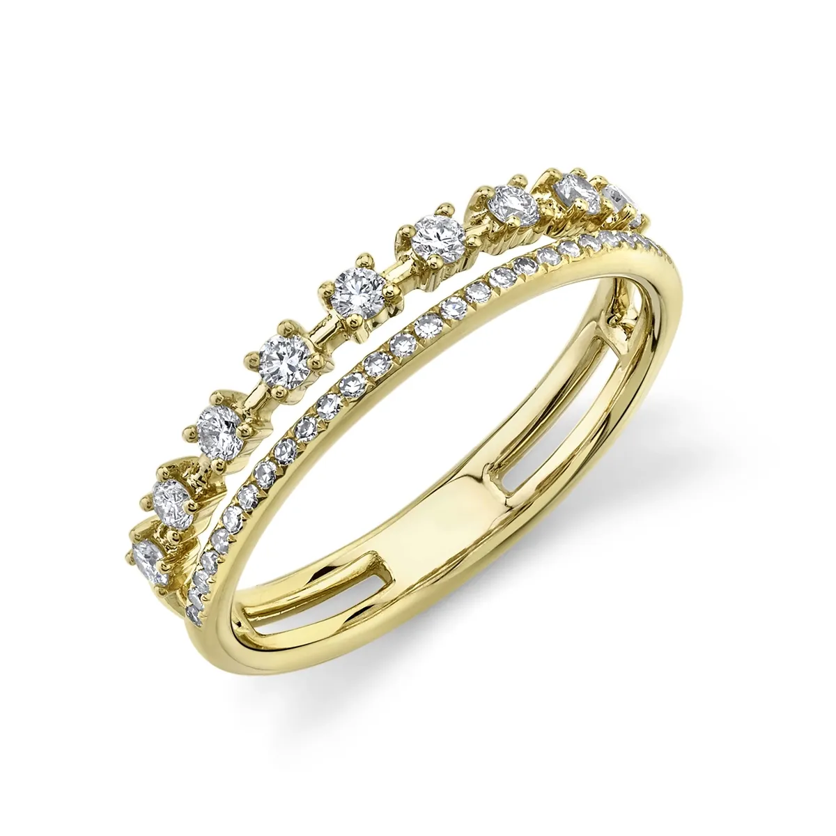 14K Yellow Gold Stackable Diamond Band