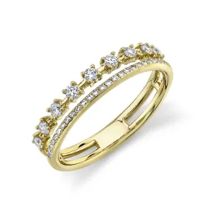 14K Yellow Gold Stackable Diamond Band