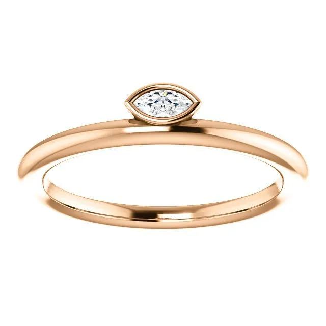 14KT GOLD .07 CTW DIAMOND ASYMMETRICAL STACKABLE RING