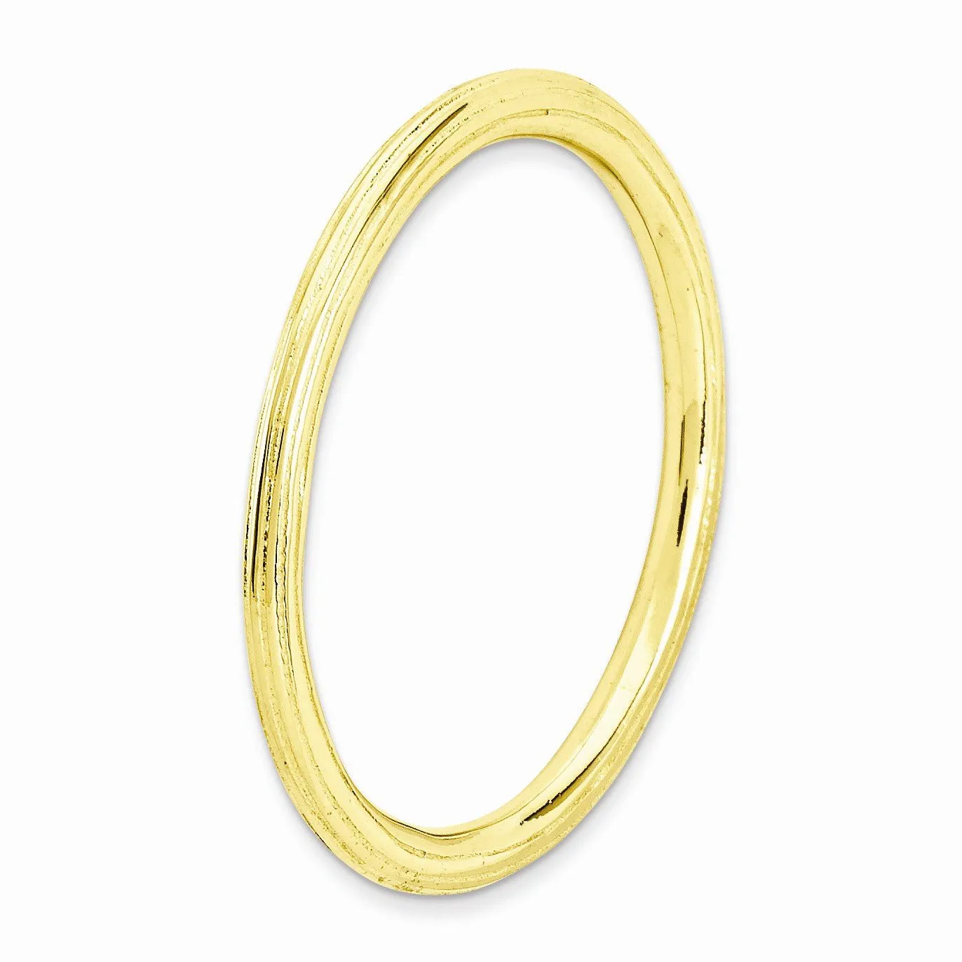 1.5mm Stackable 14K Yellow Gold Plated Silver Simply Elegant Band