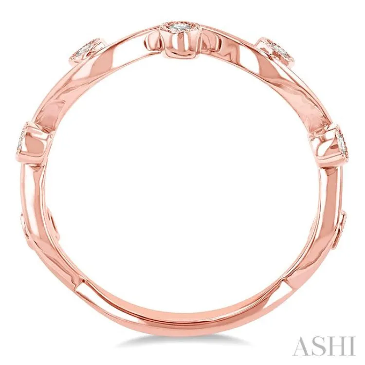 1/8 Ctw Round Cut Diamond Stackable Band in 14K Rose Gold