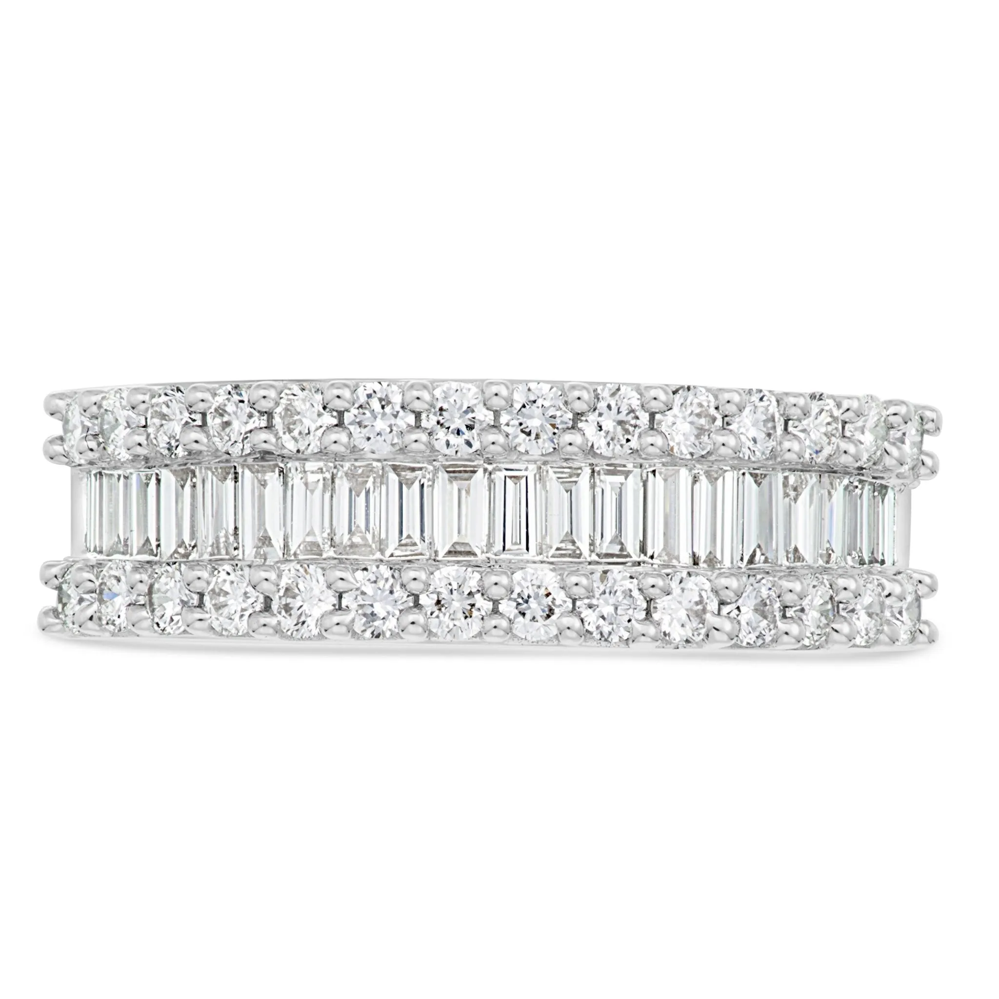 18K White Gold 0.96ct Baguette Diamond Half Eternity Ring