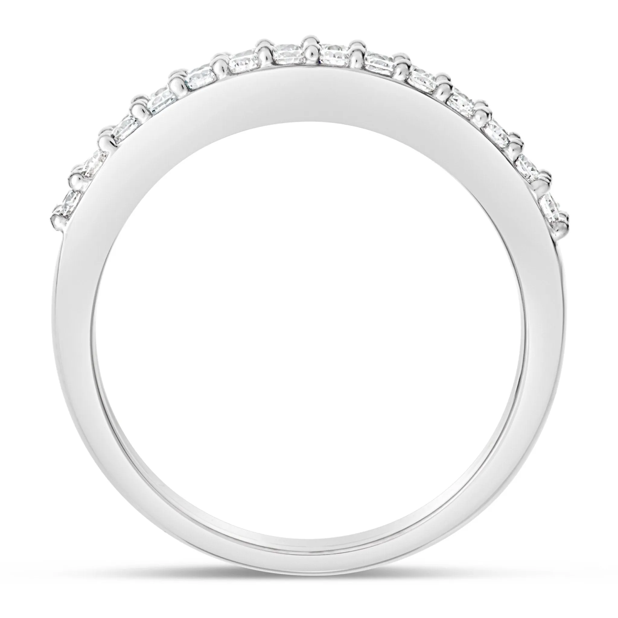 18K White Gold 0.96ct Baguette Diamond Half Eternity Ring