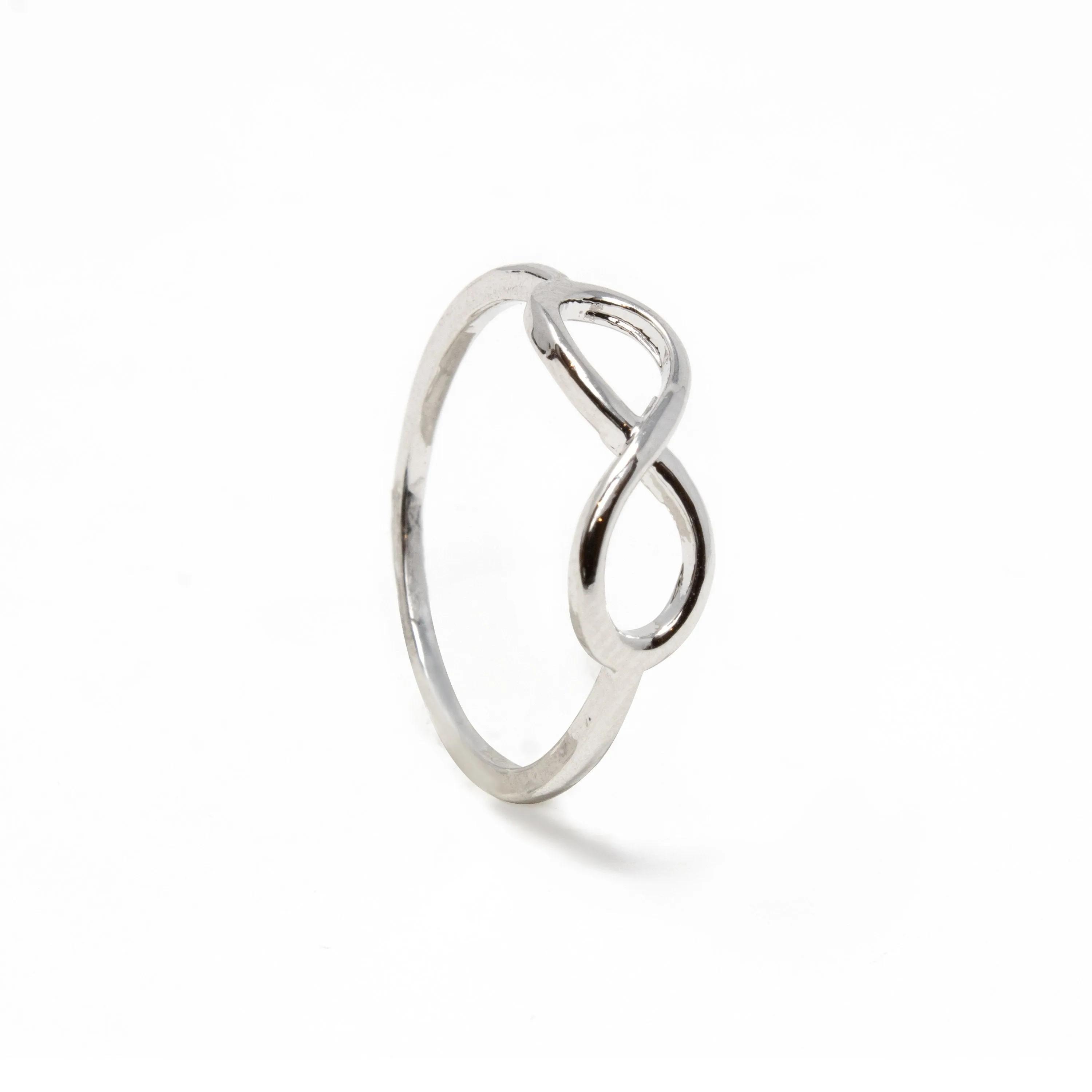 18K White Gold Pl Brass Stackable Infinity Ring