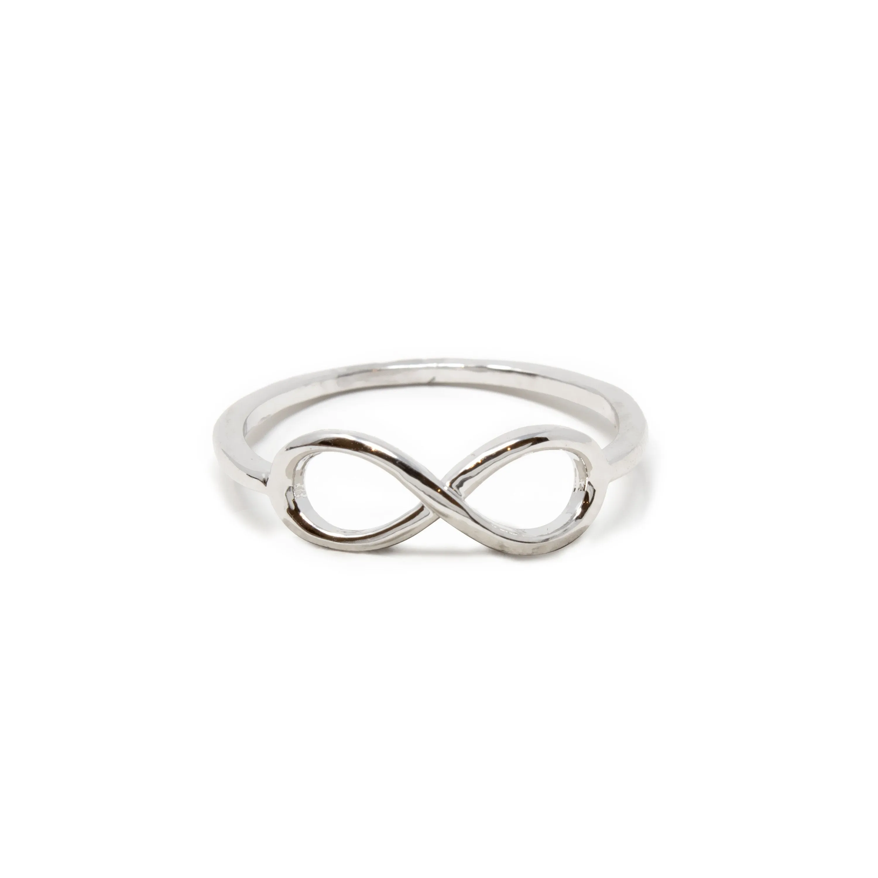 18K White Gold Pl Brass Stackable Infinity Ring