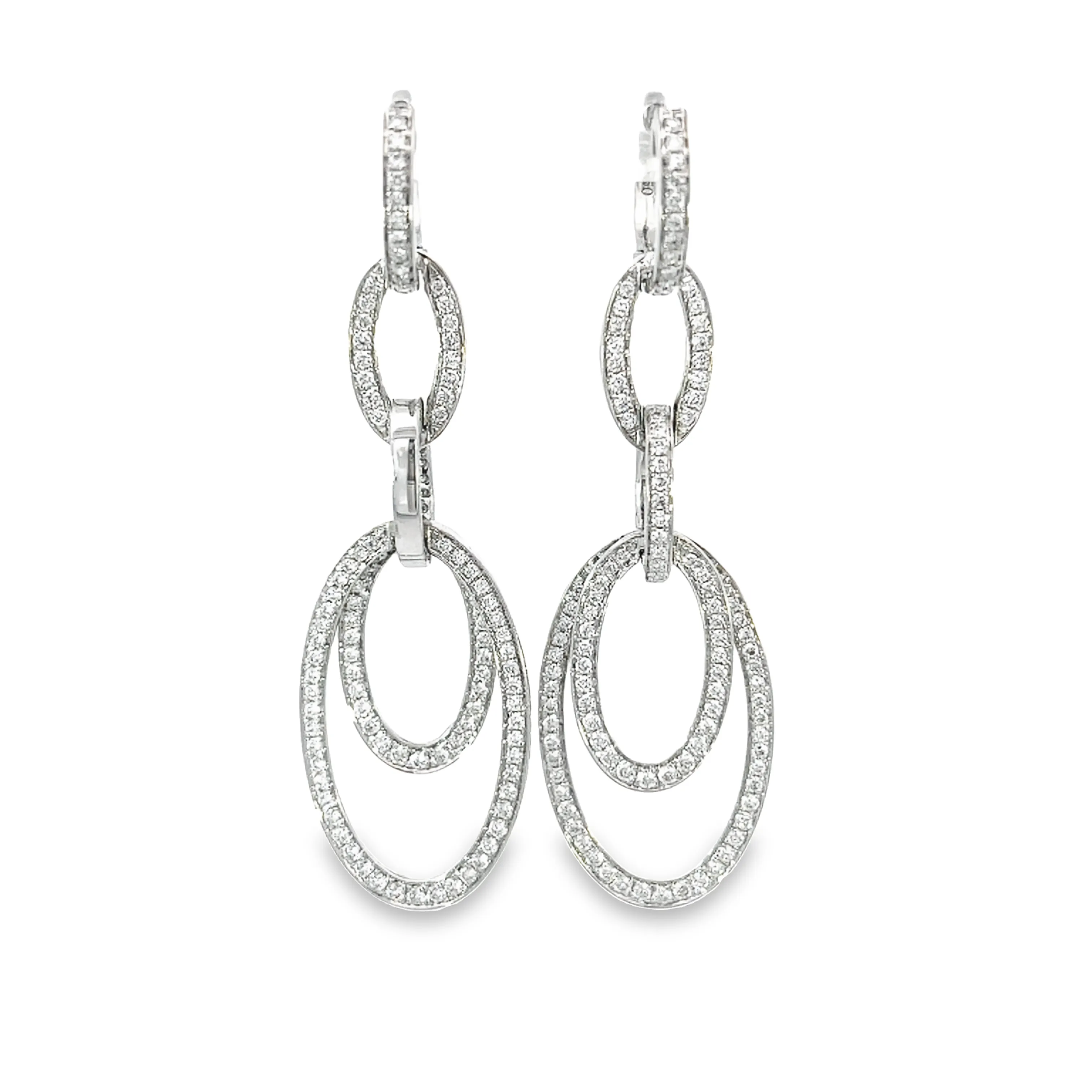 18KW Diamond Dangle Earrings