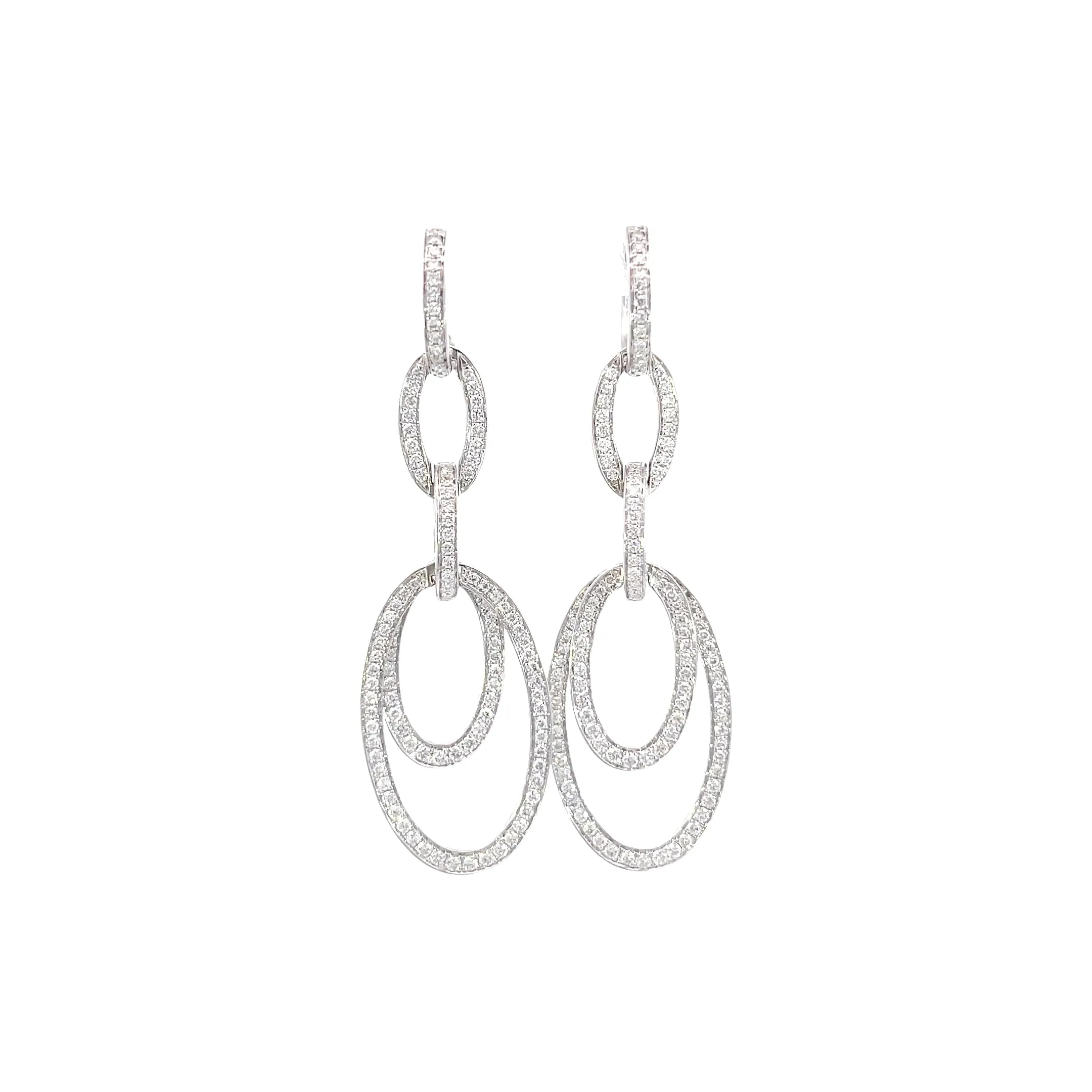 18KW Diamond Dangle Earrings