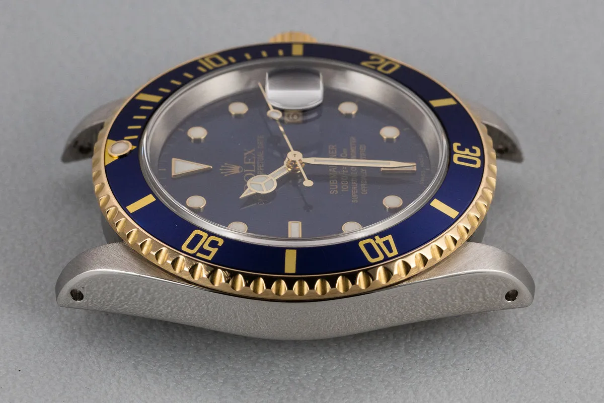 2000 Rolex Two-Tone Submariner 16613 Blue Dial