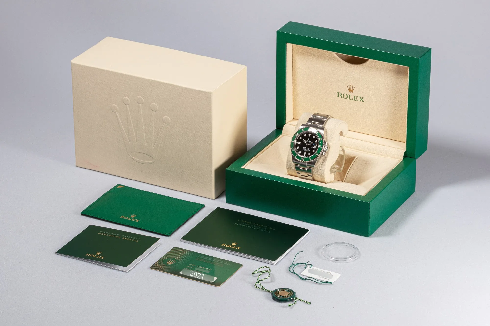 2021 Rolex Green 41mm Submariner 126610LV with Box & Card