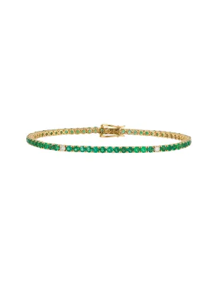 4.46ct Emerald Diamond 18K Gold Tennis Bracelet