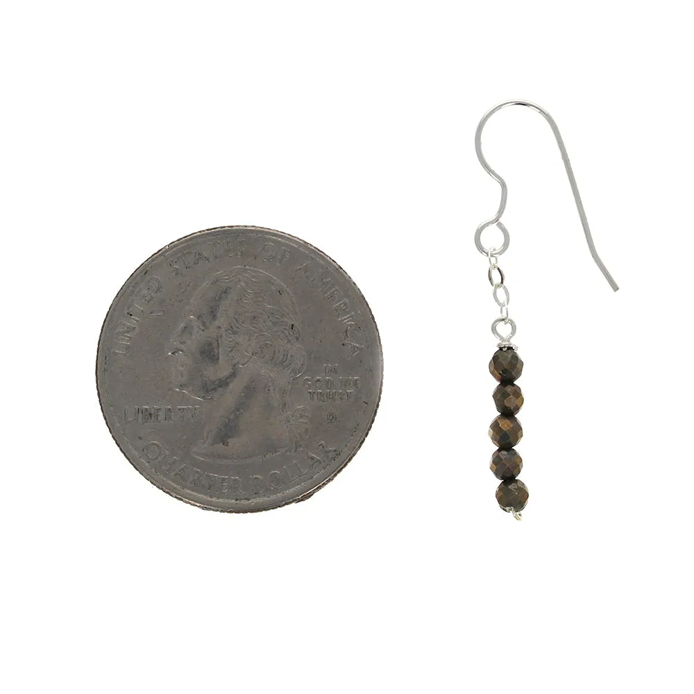 4mm Dangle Pyrite Earrings