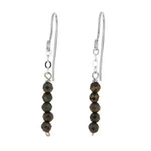 4mm Dangle Pyrite Earrings