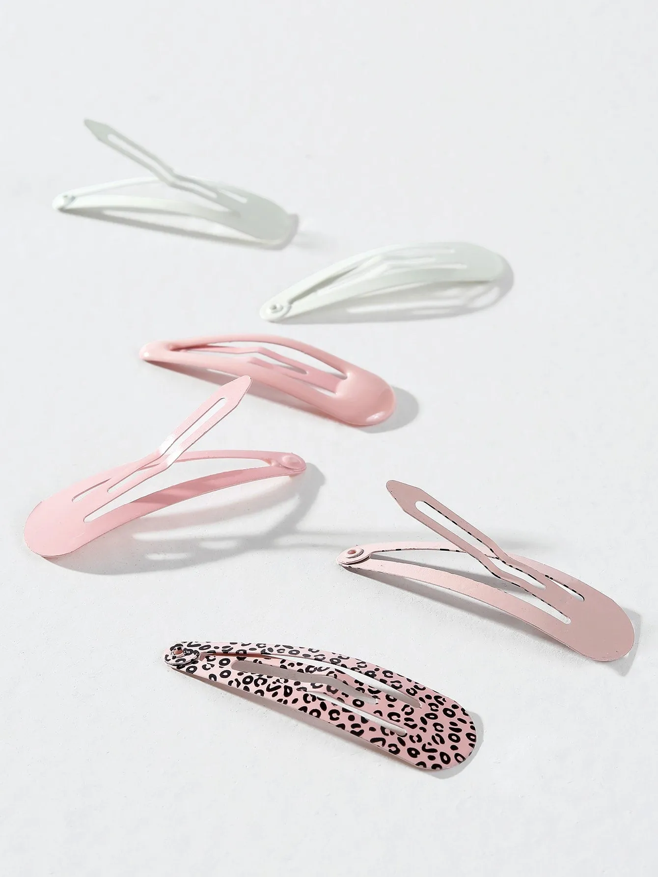 6pcs Leopard Print Snap Clip for Women Barrette Styling Hair Accessories