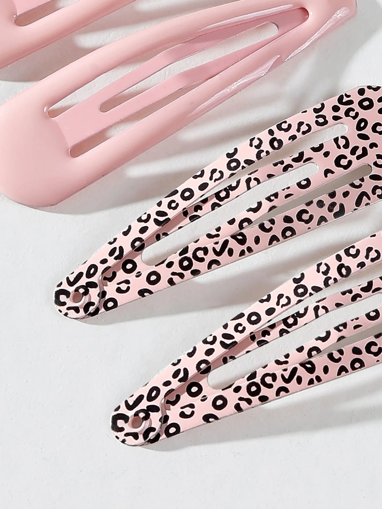 6pcs Leopard Print Snap Clip for Women Barrette Styling Hair Accessories