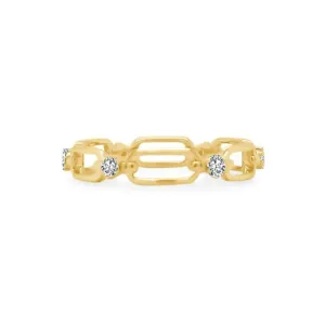 Alternating Diamond & Gold Link Band