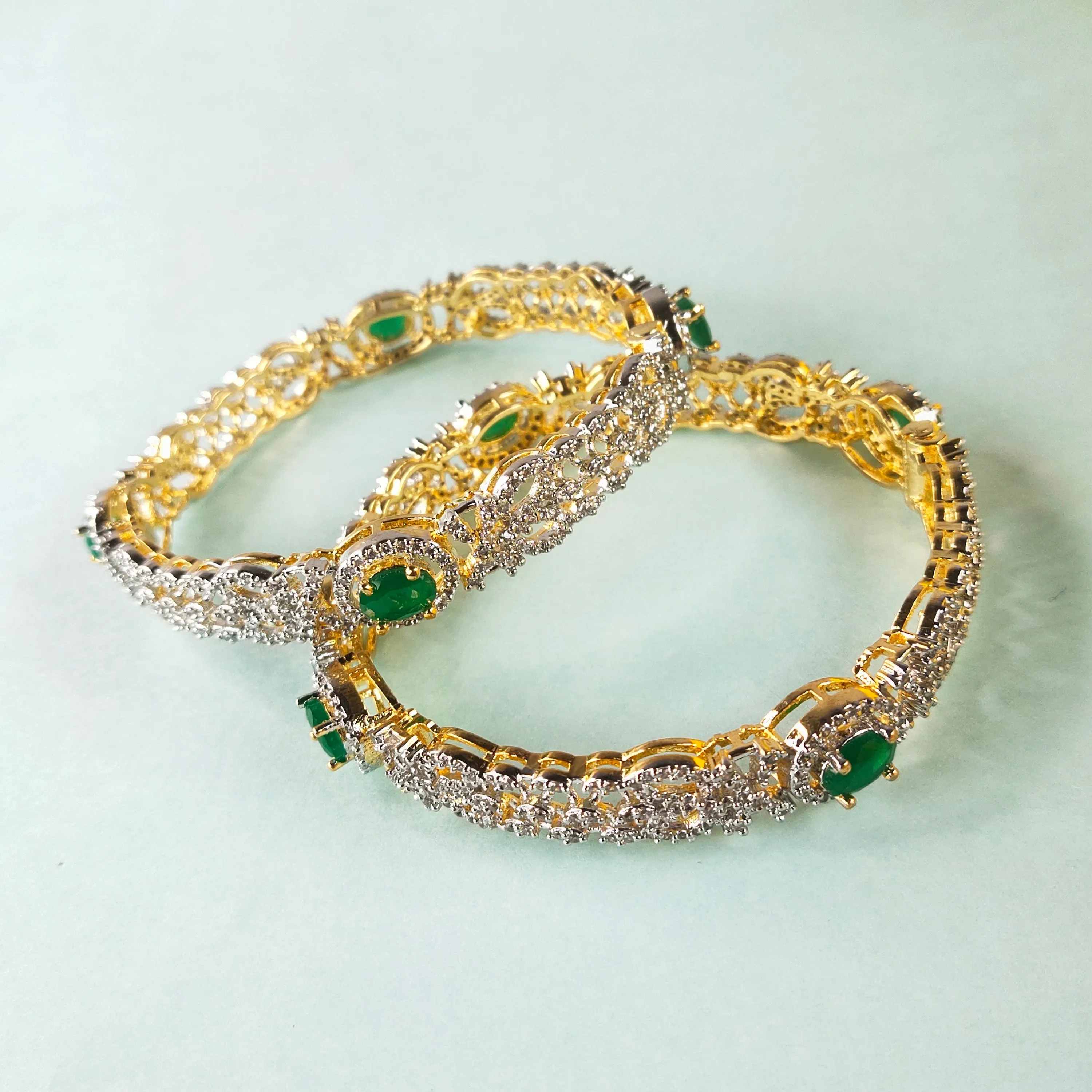 American Diamond and Emerald Bangles
 By Asp Fashion Jewellery