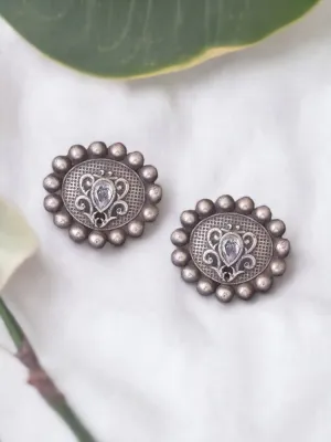 Antique Ena Oxidised Studs