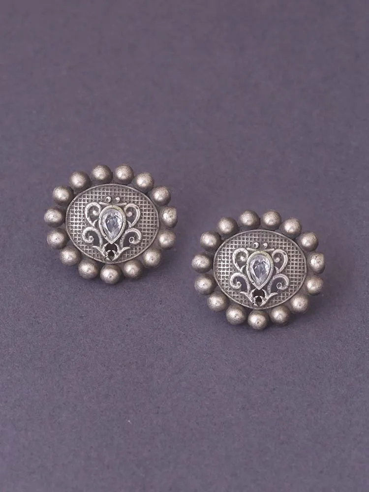 Antique Ena Oxidised Studs