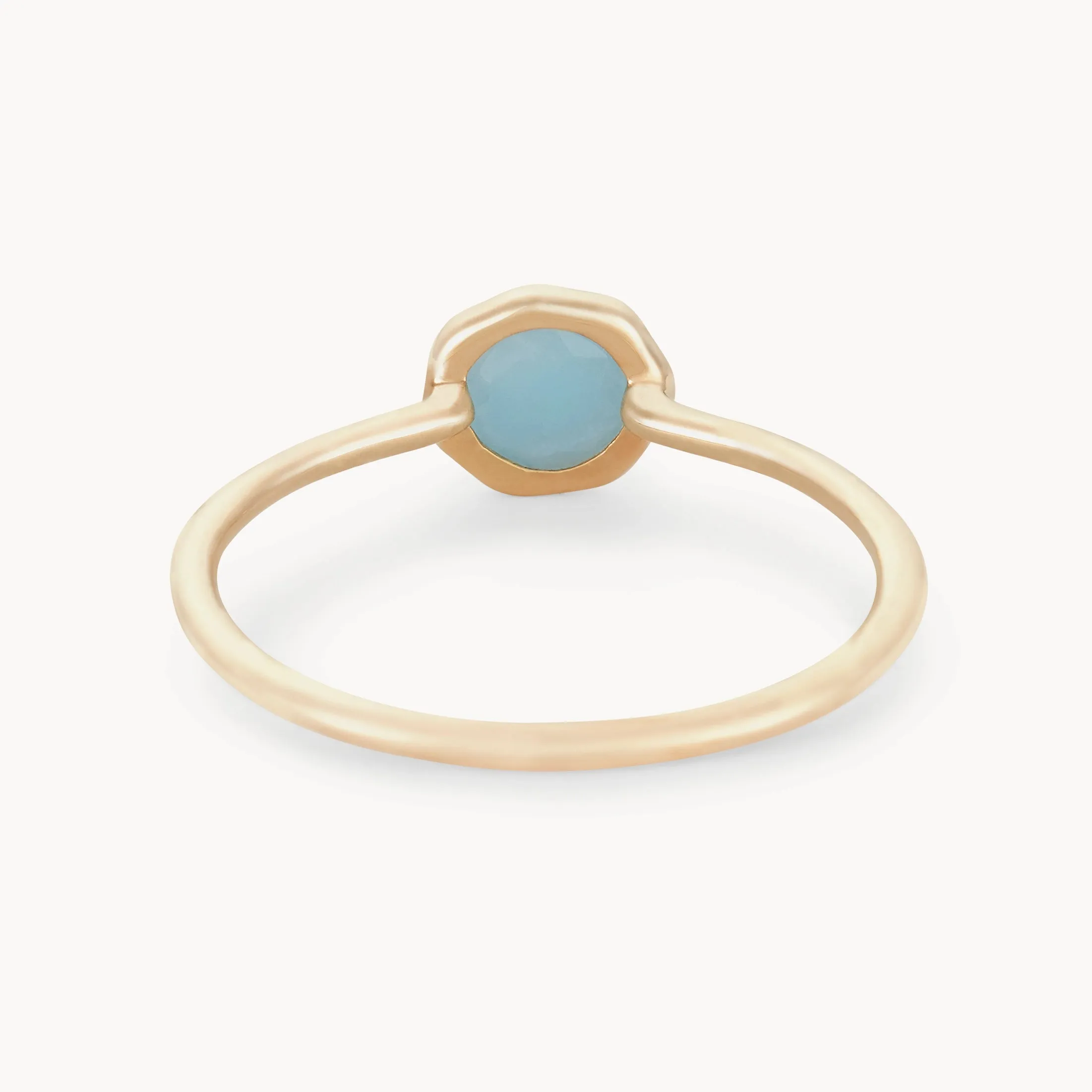 aquamarine mini mood ring - 10k yellow gold, aquamarine