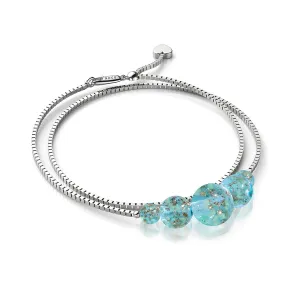 Arctic Blue | .925 Sterling Silver | Firefly Glass Infinity Clasp Anklet