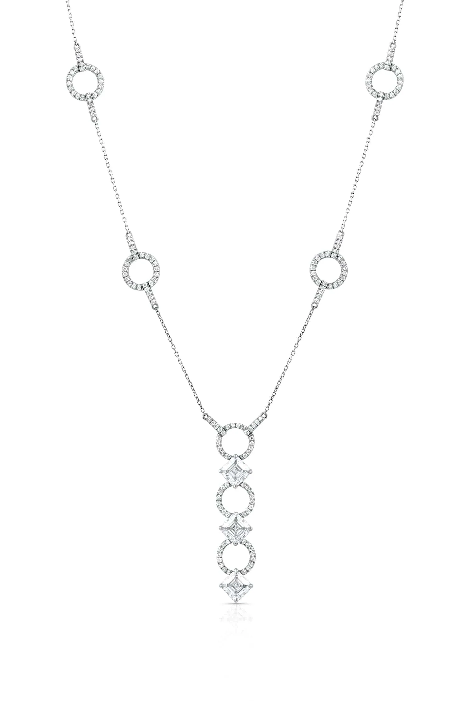 Asscher Cut Diamond Platinum Necklace