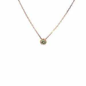 Baikalla 18K Rose Gold Round AA Tourmaline Pendant Necklace