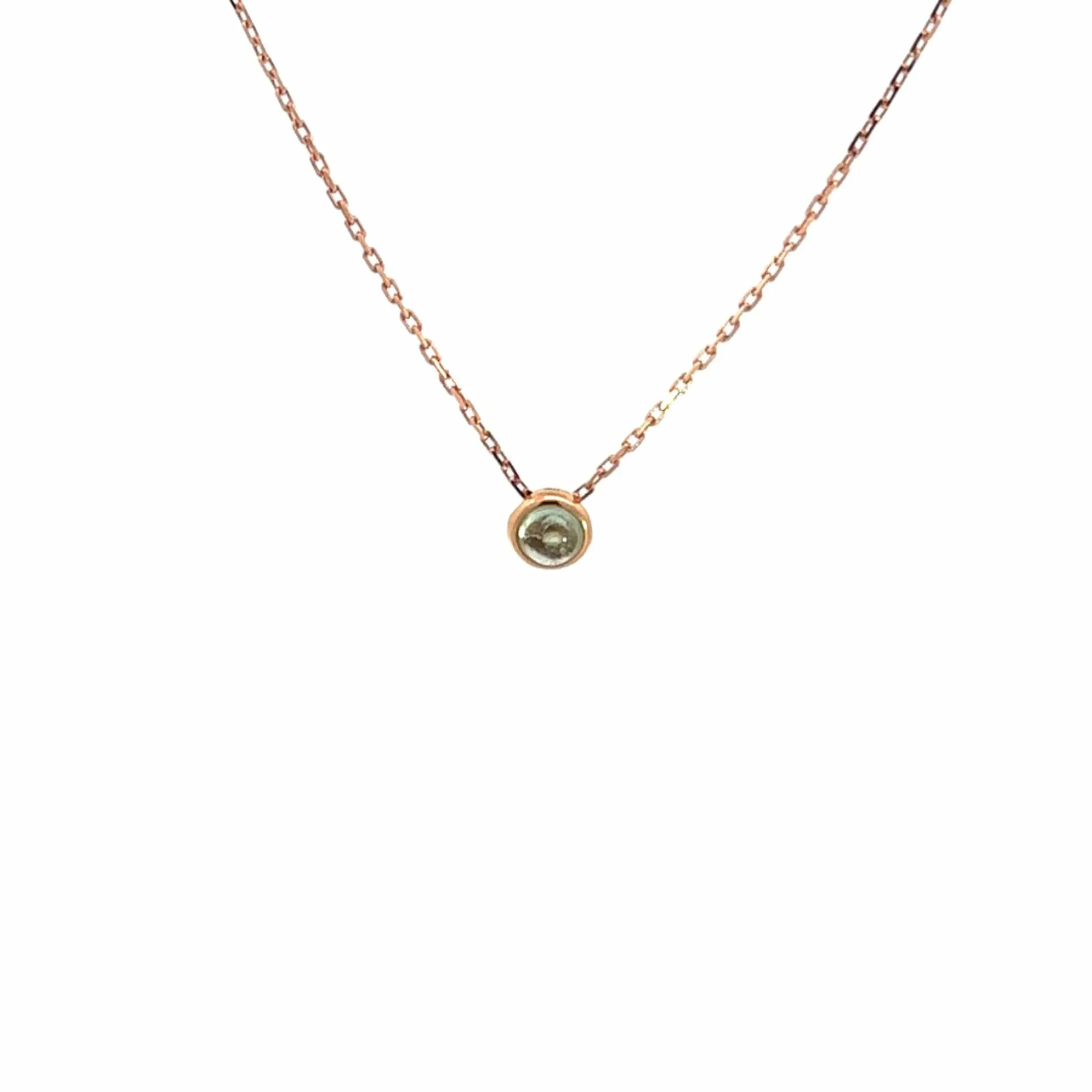 Baikalla 18K Rose Gold Round AA Tourmaline Pendant Necklace