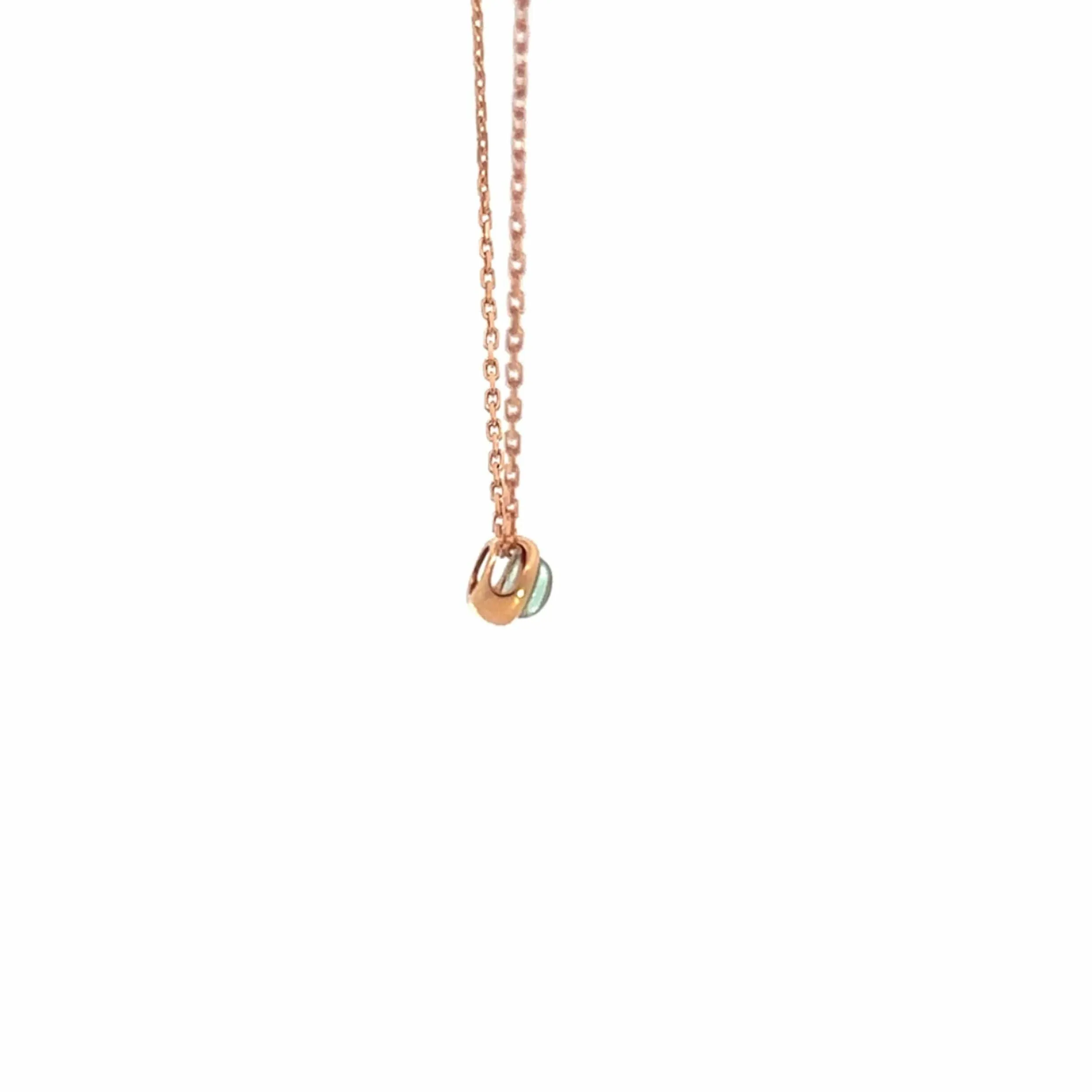 Baikalla 18K Rose Gold Round AA Tourmaline Pendant Necklace