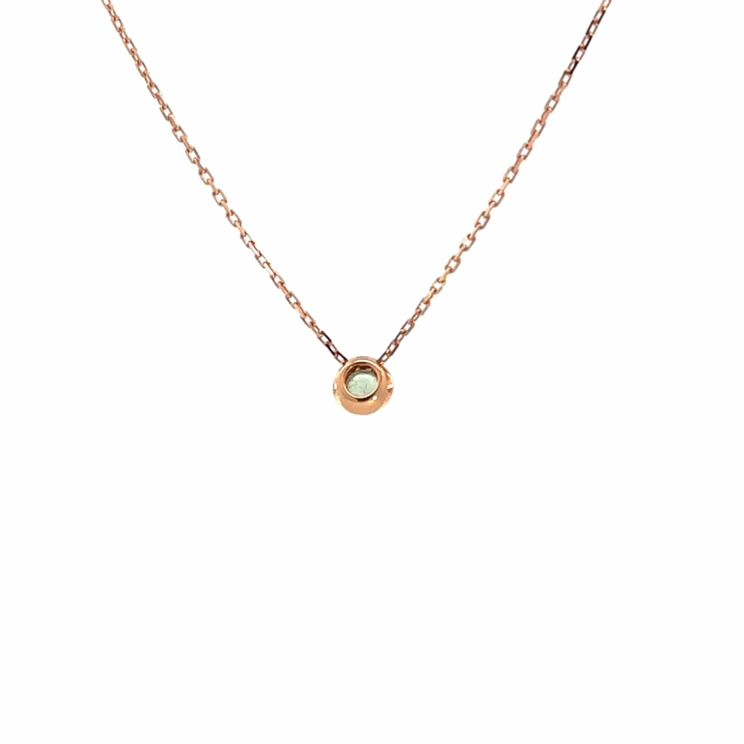 Baikalla 18K Rose Gold Round AA Tourmaline Pendant Necklace