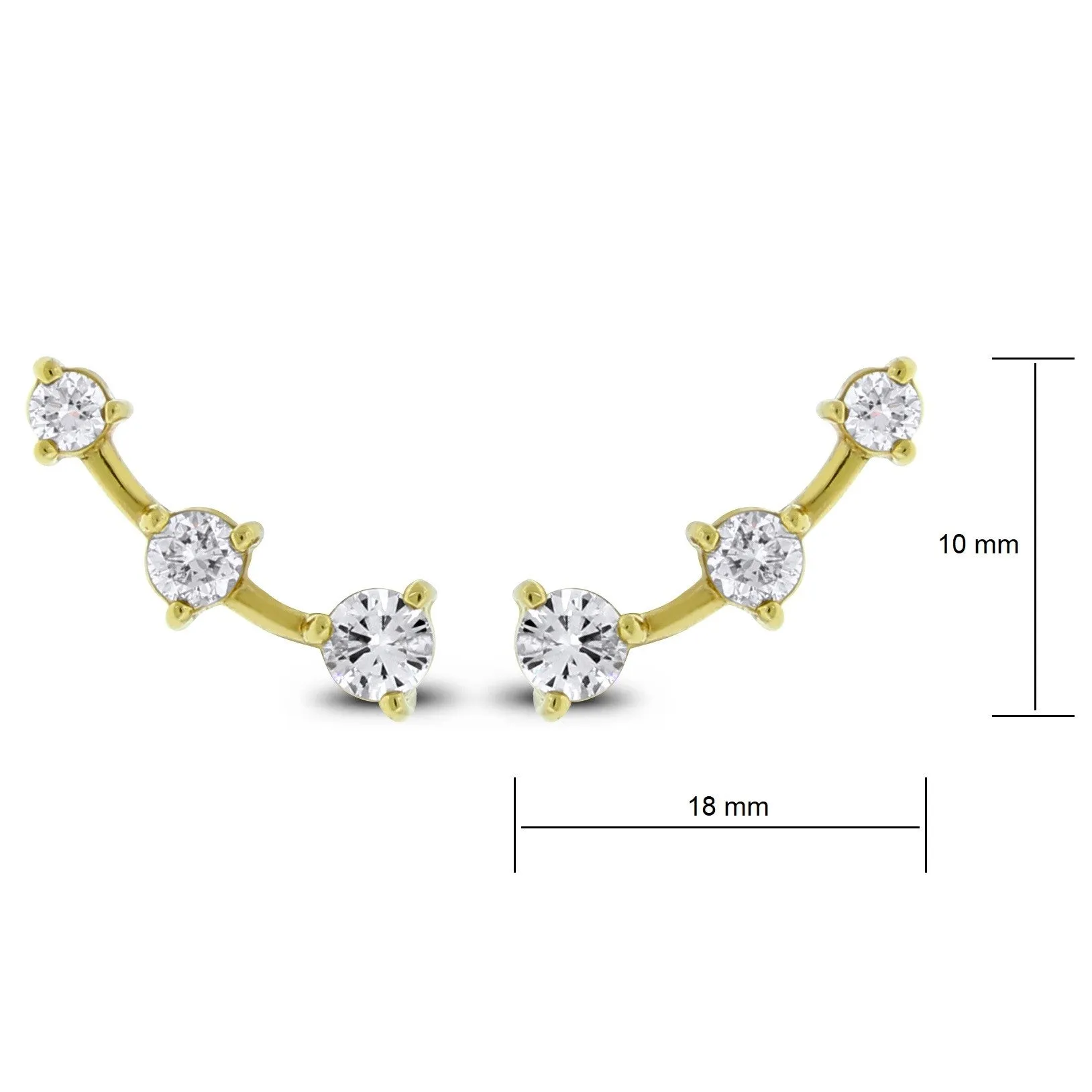 Beauvince Grape Wine Ear Climbers / Falls (1.10 ct Diamonds) in Yellow Gold