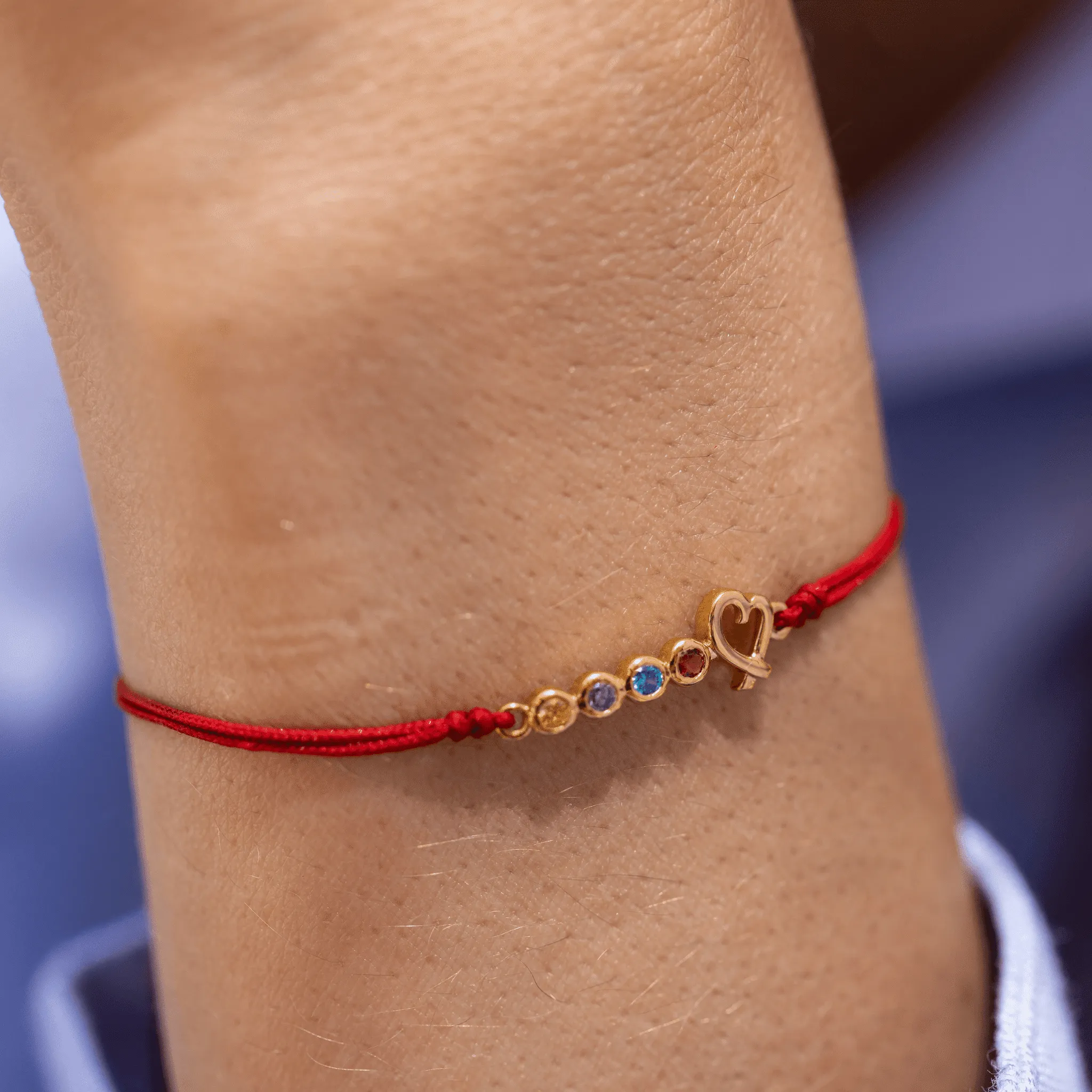 Birthstone Bar Heart Bracelet - 14K Rose Gold