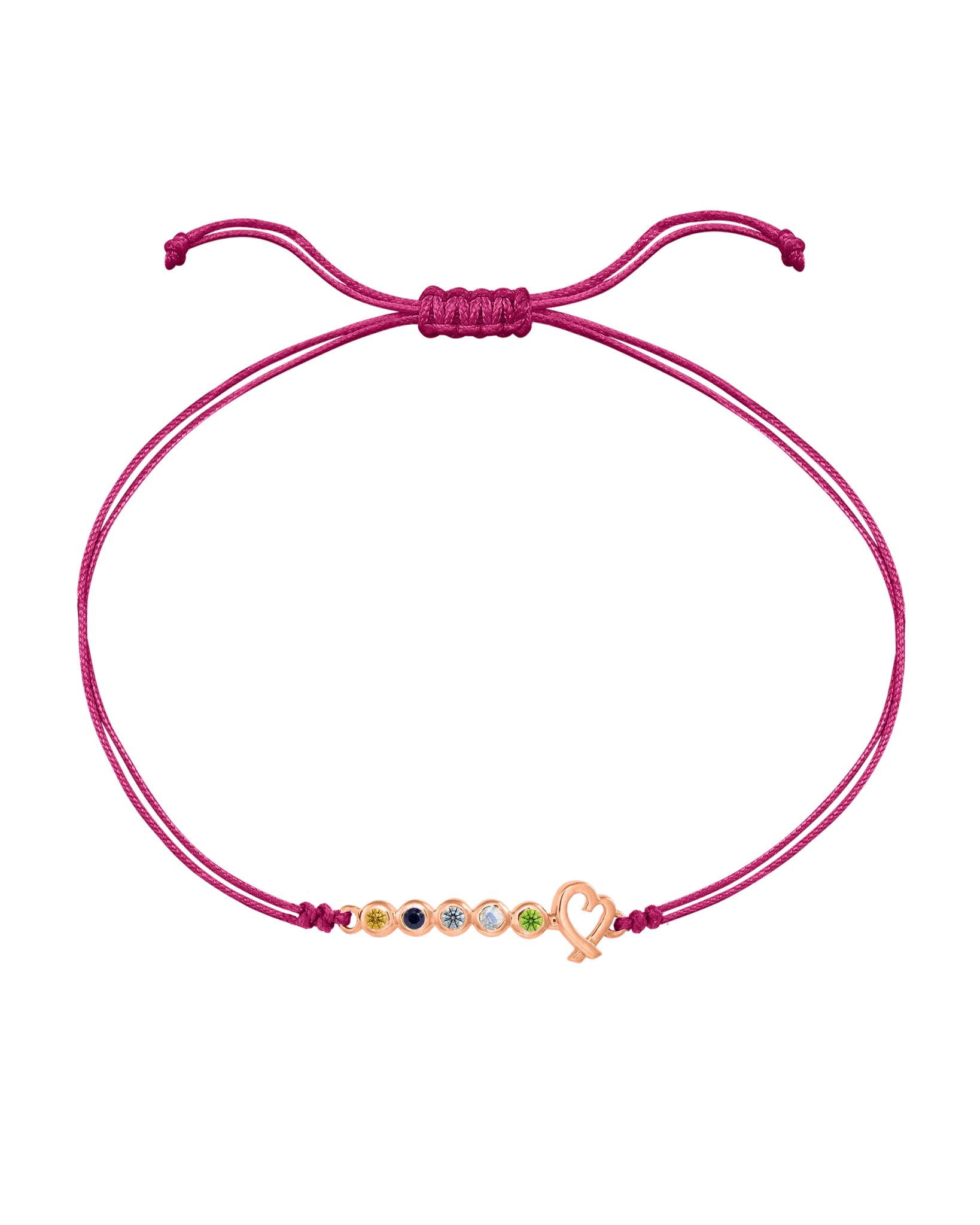 Birthstone Bar Heart Bracelet - 14K Rose Gold