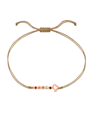 Birthstone Bar Heart Bracelet - 14K Rose Gold