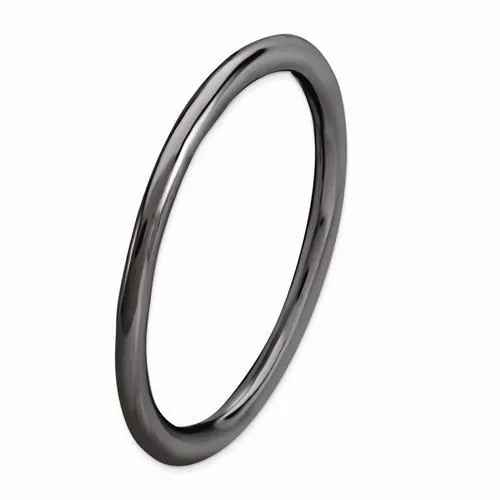 Black Ruthenium Plated Sterling Silver Stackable Expressions 1.5mm Ring - Size 6