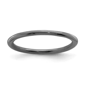 Black Ruthenium Plated Sterling Silver Stackable Expressions 1.5mm Ring - Size 6