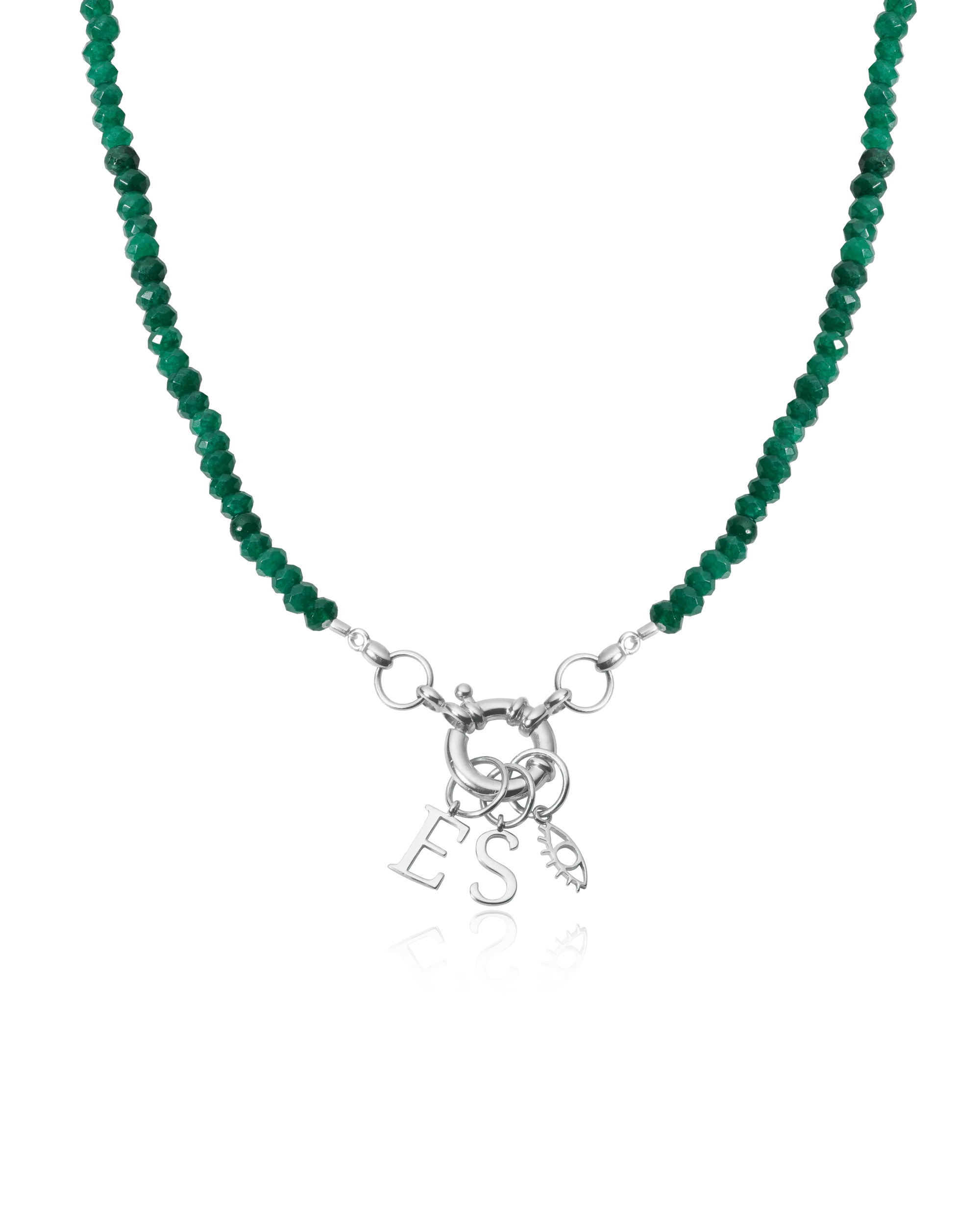 Black Spinnel Charm Lock Necklace - 925 Sterling Silver