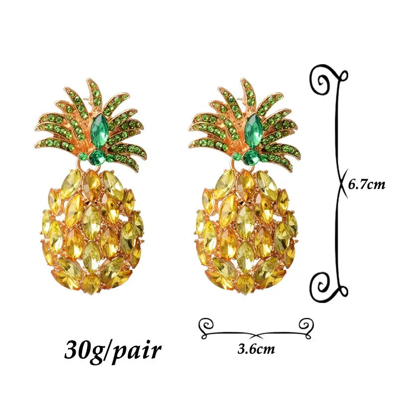 Bohemian Jewelry Pineapple Dangle Earrings For Women in Gold Color