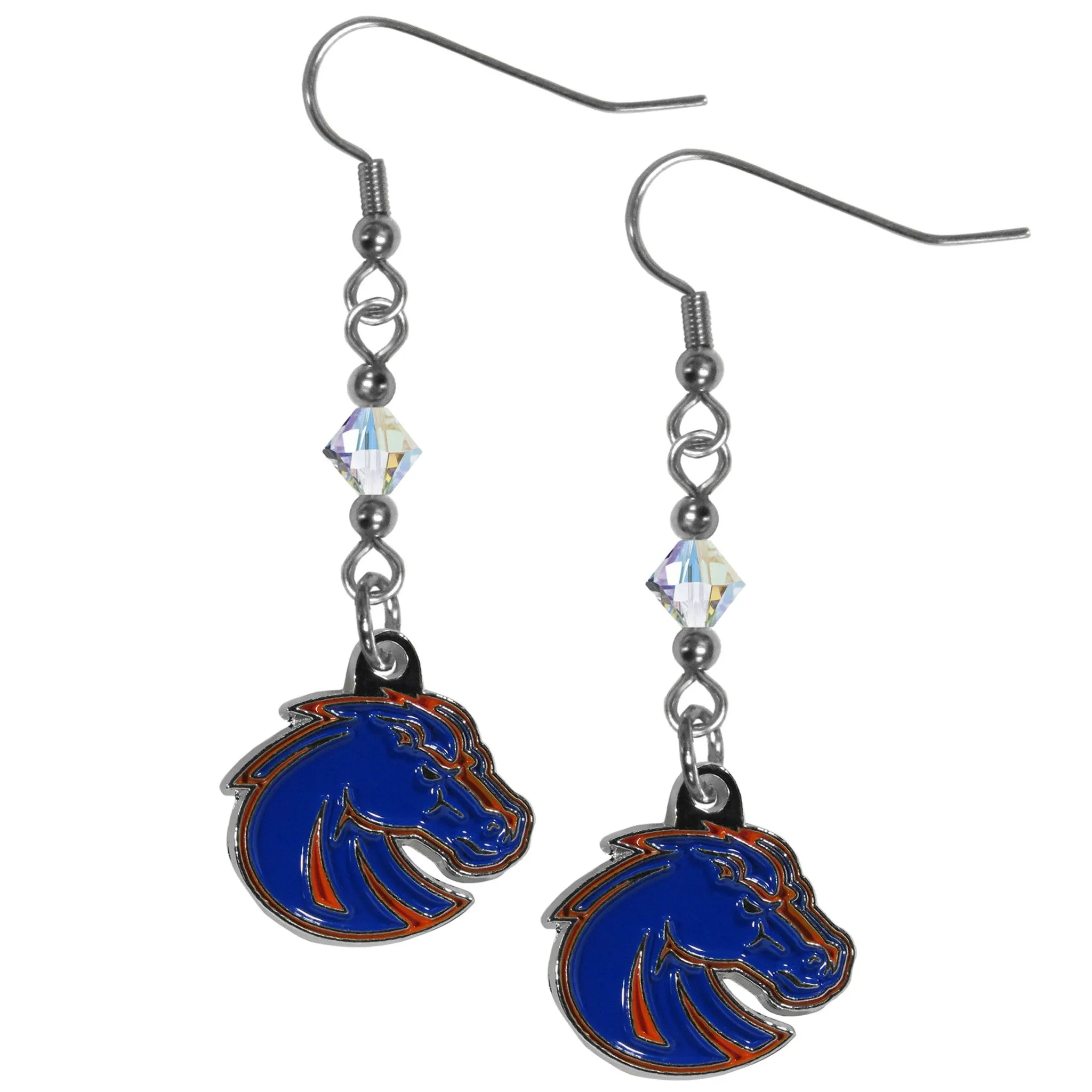 Boise St. Broncos Crystal Dangle Earrings