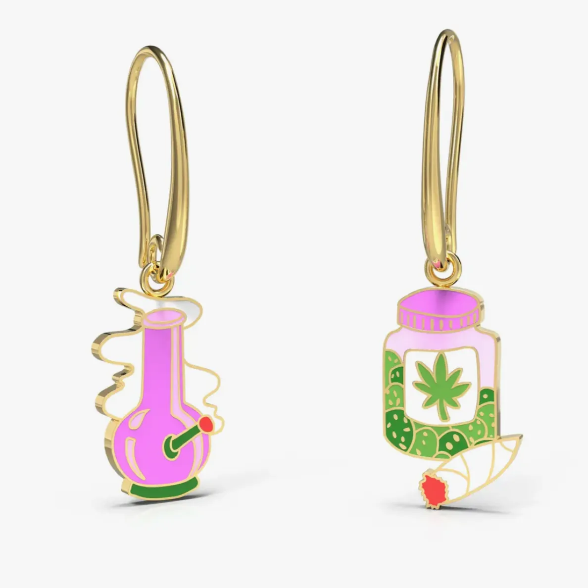 Bong   Weed Dangle Earrings