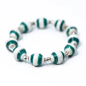 Bracelet - Teal/White Stripe