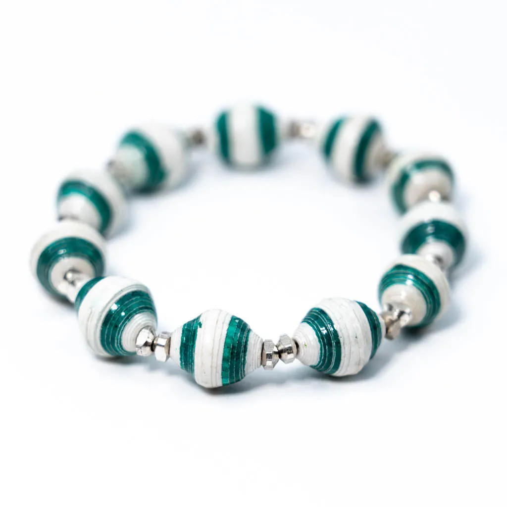 Bracelet - Teal/White Stripe