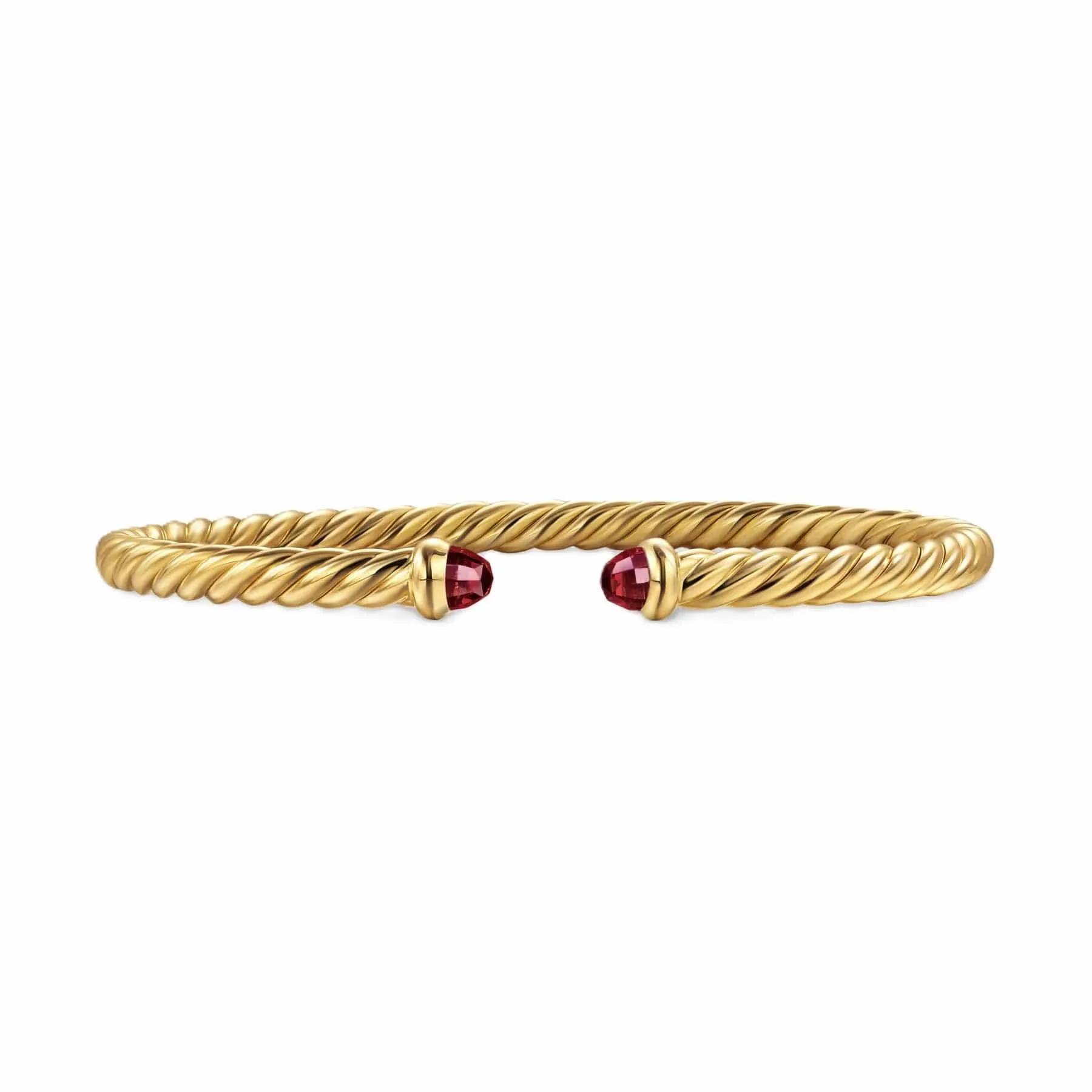 Cablespira® Flex Bracelet 18K Yellow Gold with Rhodolite Garnet, 4mm