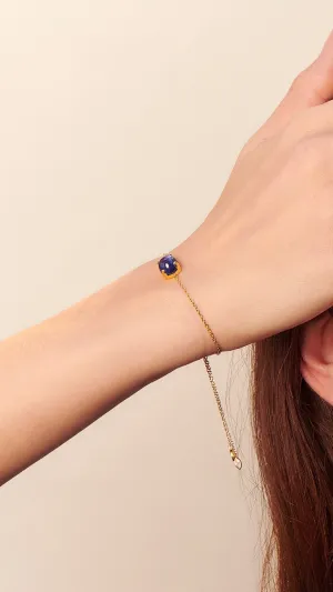 Cabochon Bracelet Tanzanite Gold Vermeil