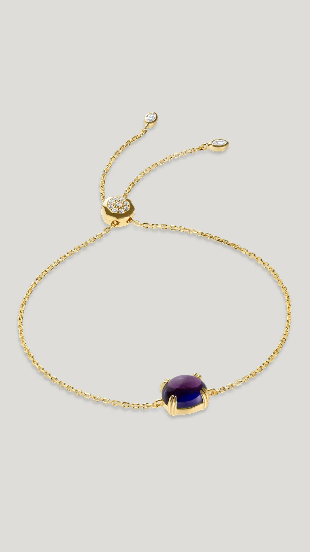 Cabochon Bracelet Tanzanite Gold Vermeil