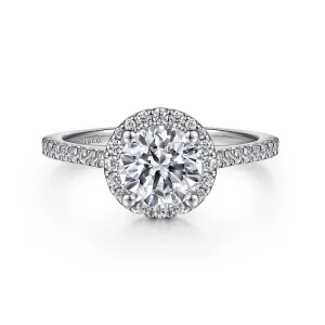 Carly - 14K White Gold Round Halo Diamond Engagement Ring