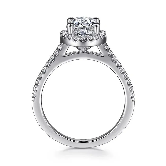 Carly - 14K White Gold Round Halo Diamond Engagement Ring