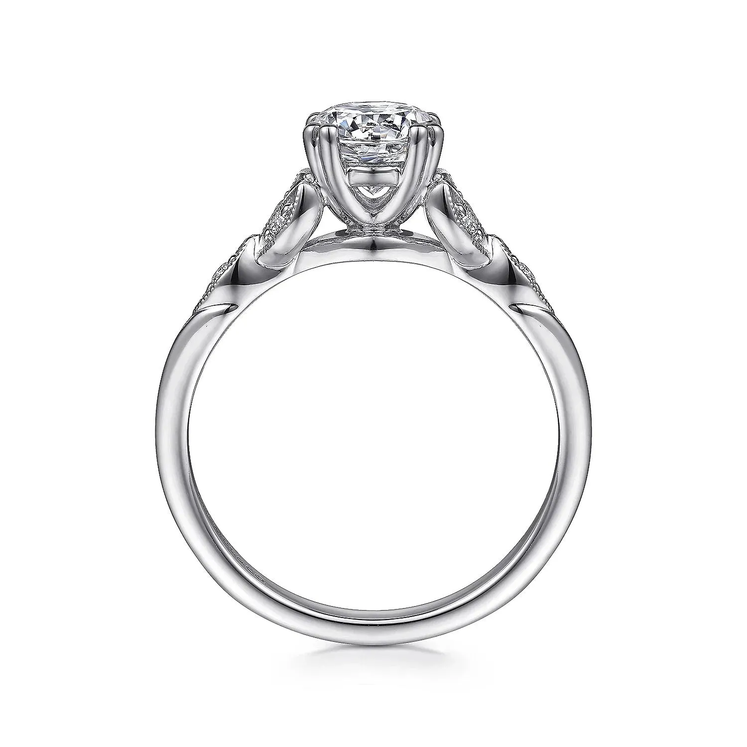 Celia - 14K White Gold Round Diamond Engagement Ring