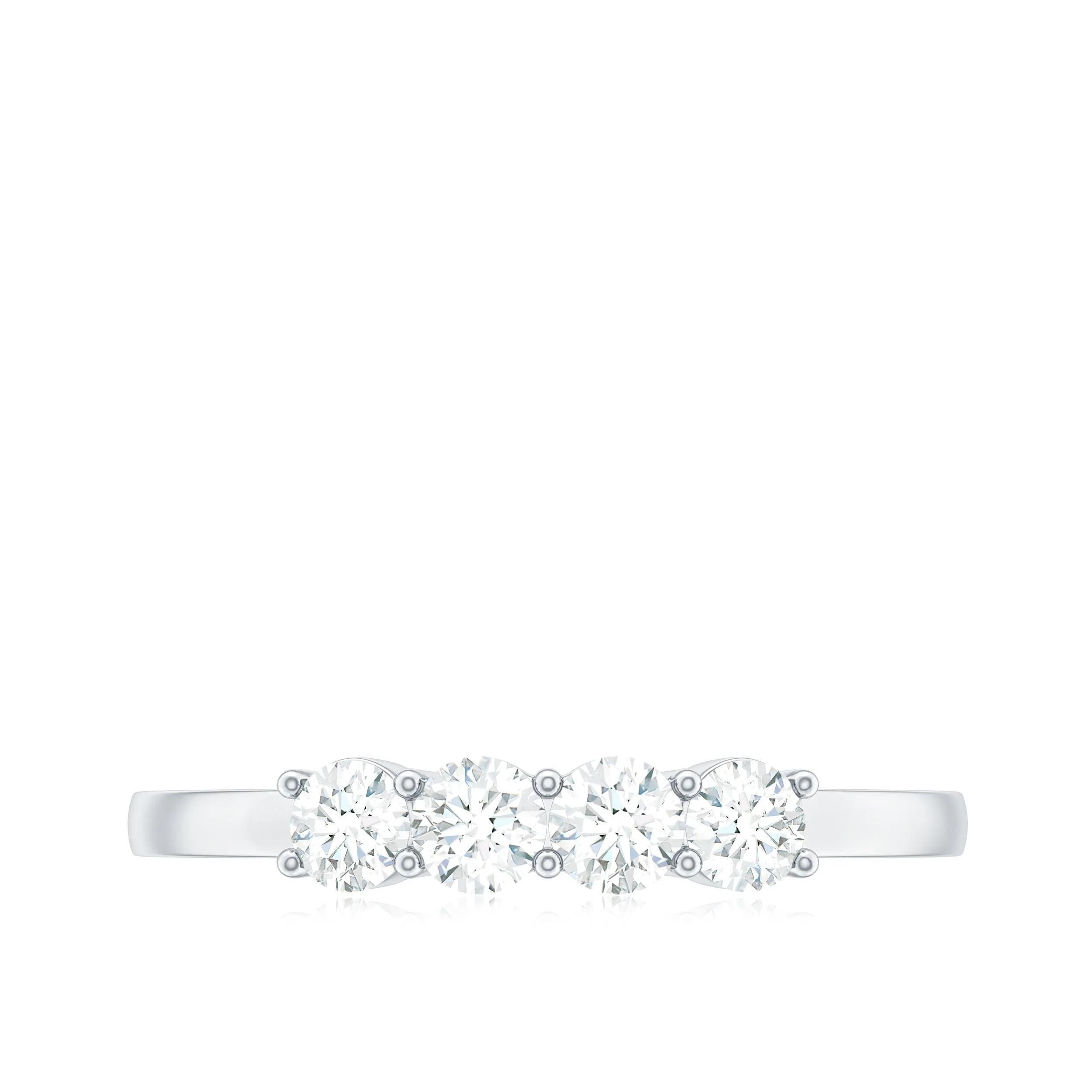 Certified Moissanite 4 Stone Stackable Anniversary Ring